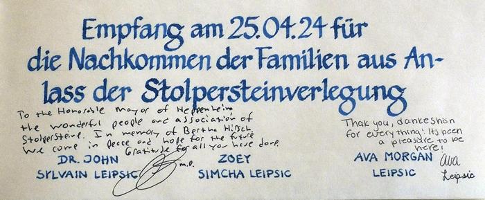 Unterschrift im Goldenen Buch
