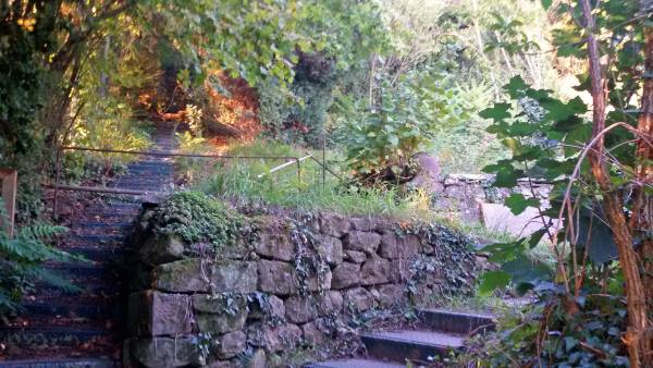 Steinmauer im Garten